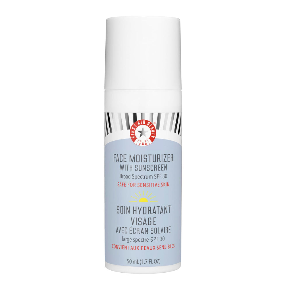First Aid Beauty Ultra Repair SPF 30 bottle front showing daily hydration and protection