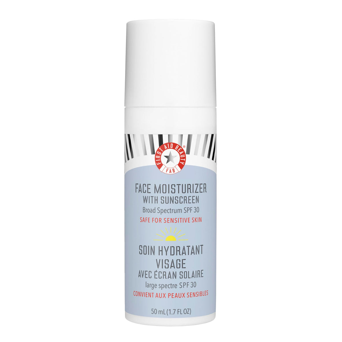 First Aid Beauty Ultra Repair SPF 30 bottle front showing daily hydration and protection
