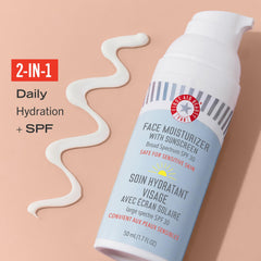 First Aid Beauty Ultra Repair SPF 30 cream swirl demonstrates creamy texture