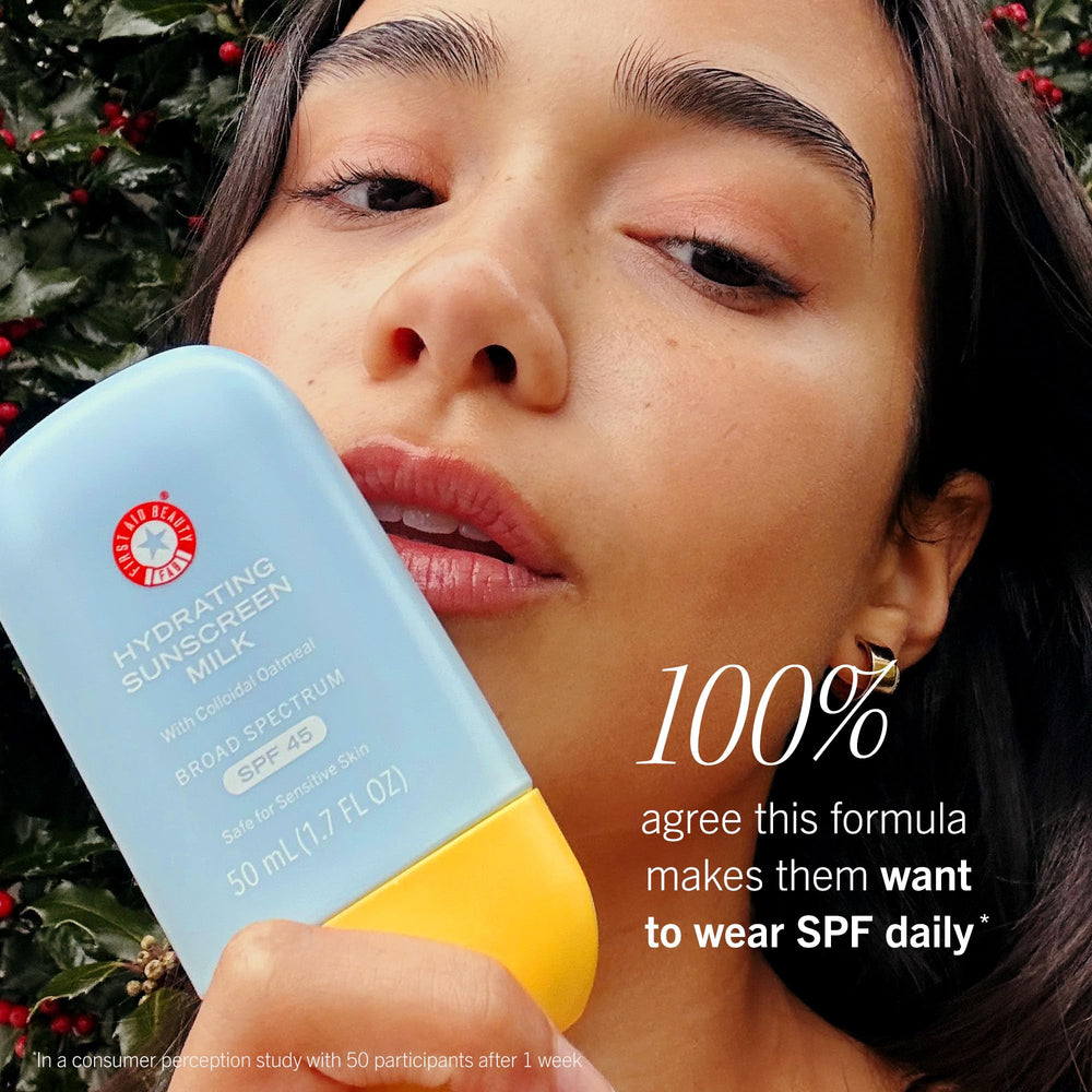 First Aid Beauty water-resistant sunscreen for swimming or sweaty activities