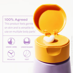 First Aid Beauty Whole Body Deodorant Cream underarm area highlights quick-drying texture.
