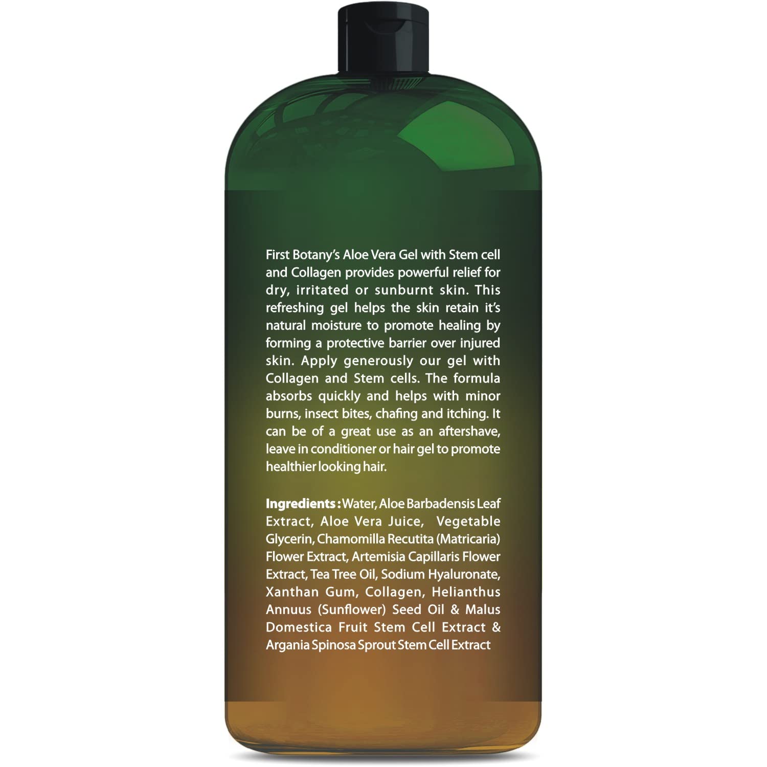 First Botany Aloe Vera Gel applied to the face for soothing moisture and smooth skin.