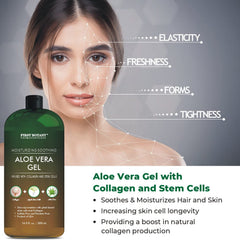 First Botany Aloe Vera Gel on sunburn area provides cooling relief and calm hydration.