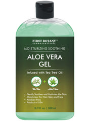 First Botany Aloe Tea Tree Gel bottle pour for fast-absorbing hydration
