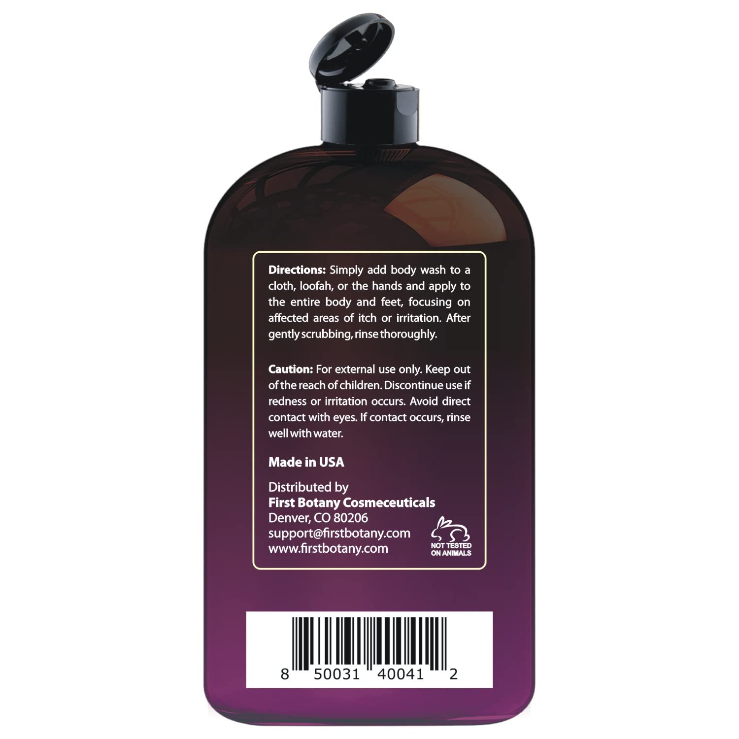 First Botany Body Wash bottle pour demonstrates easy usage.