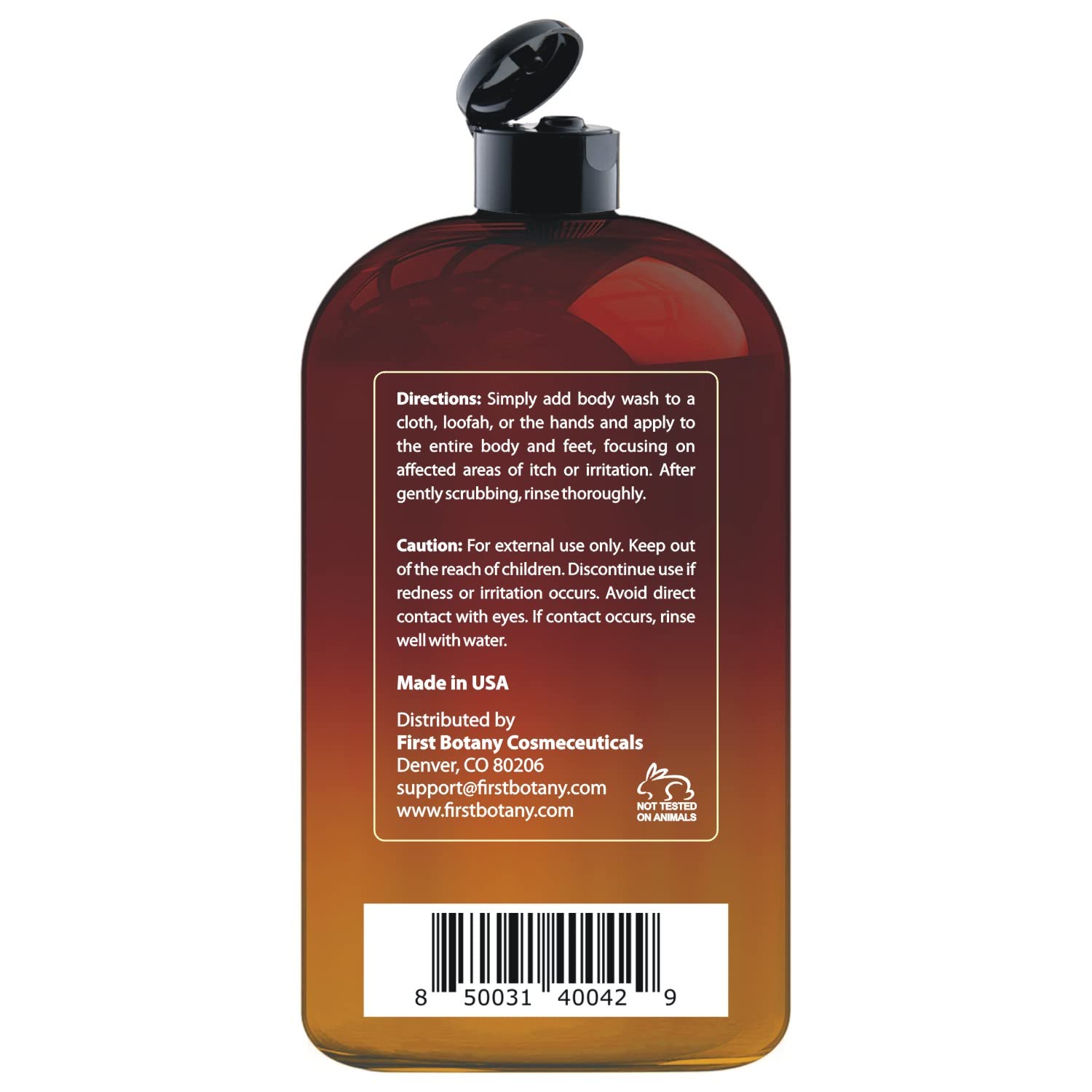 First Botany body wash unisex design with clean aroma promising daily skin care