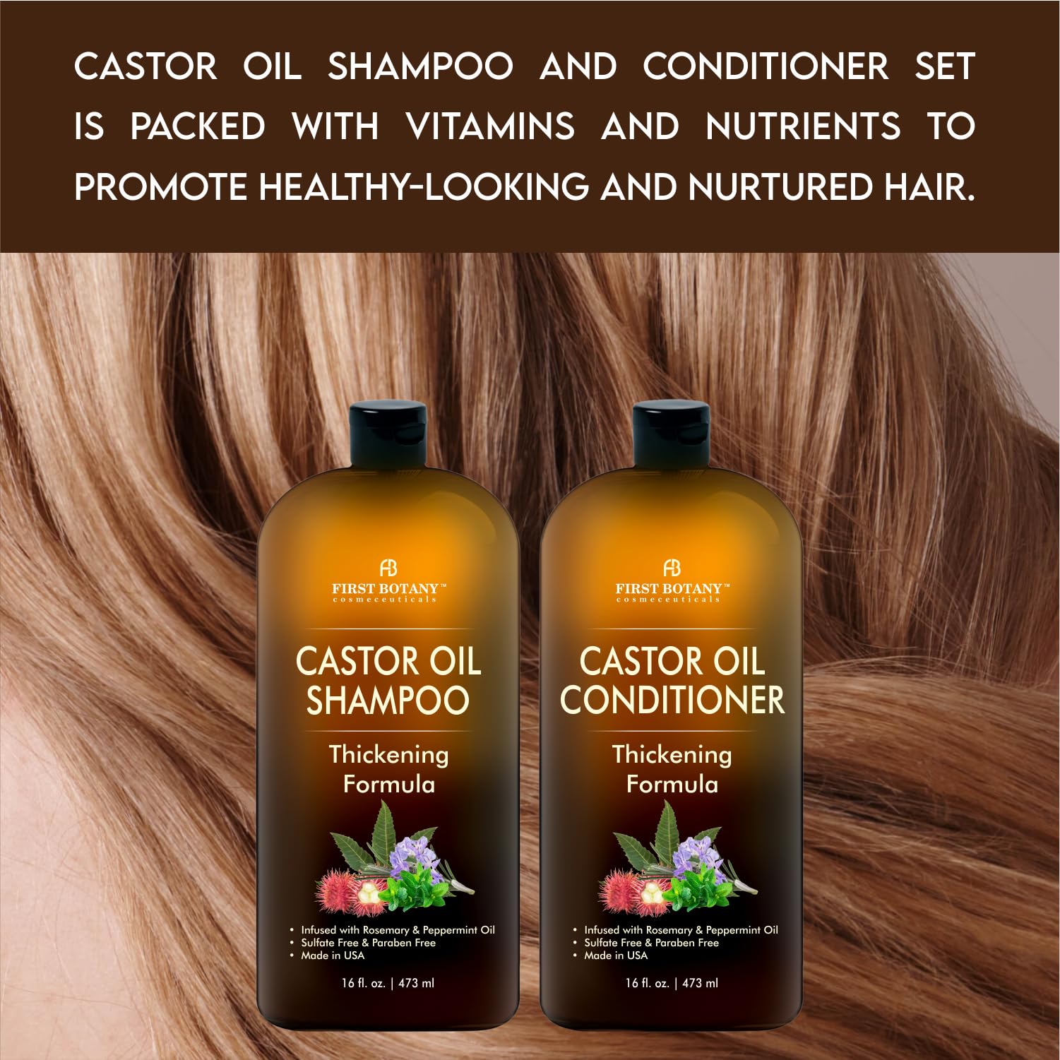 First Botany Castor Oil Conditioner hair smoothing after wash for detangling.