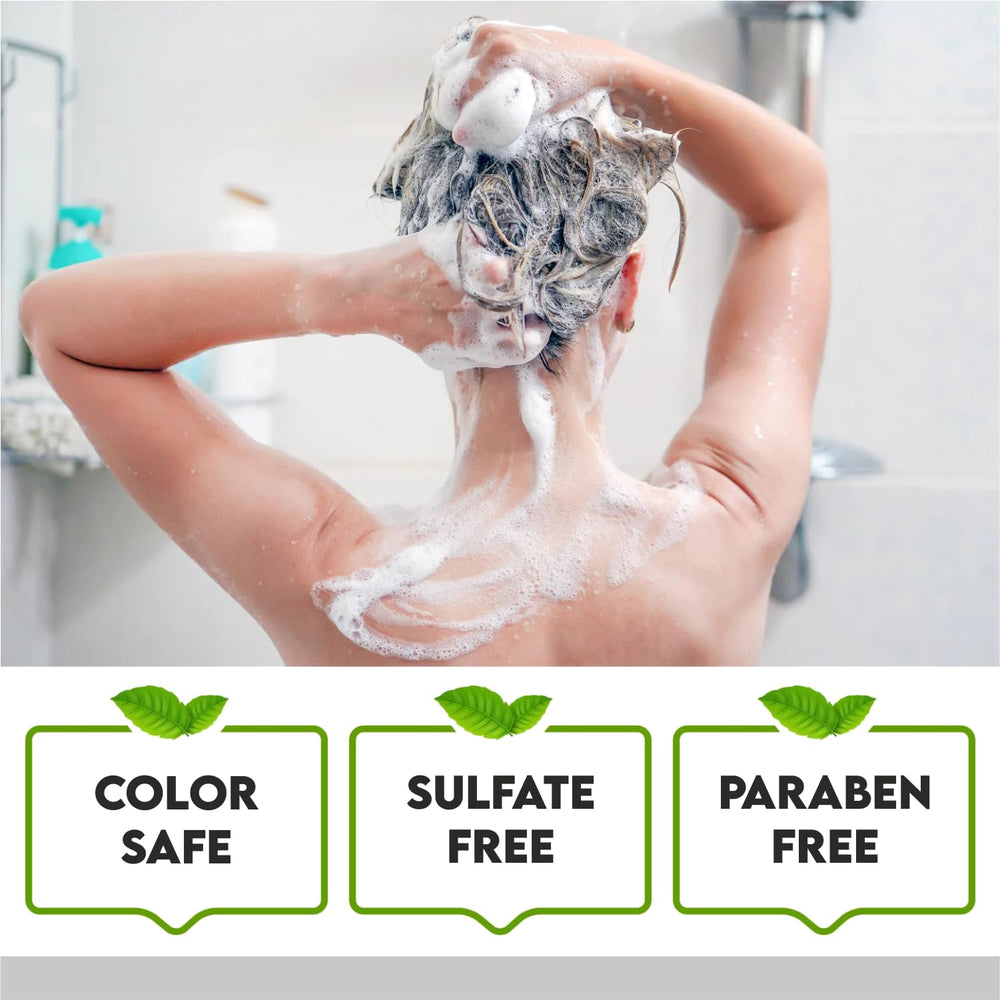 First Botany Castor Oil Shampoo label closeup highlighting sulfate-free formula.