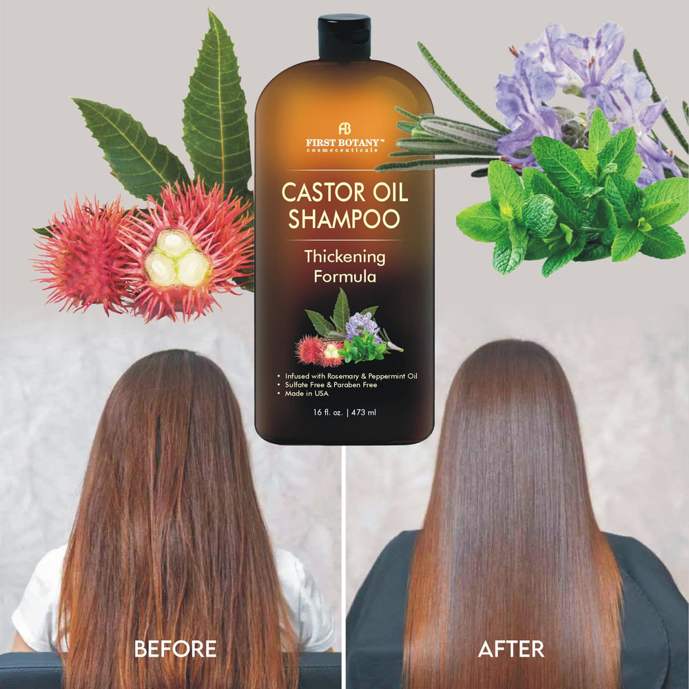 First Botany Castor Oil Shampoo lather demonstrates rich, gentle cleansing without stripping oils.