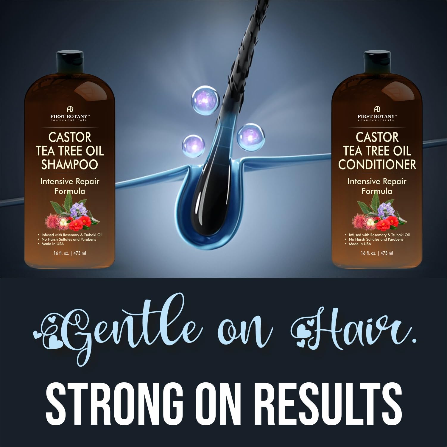 First Botany Castor Tea Tree Conditioner bottle delivering deep hydration