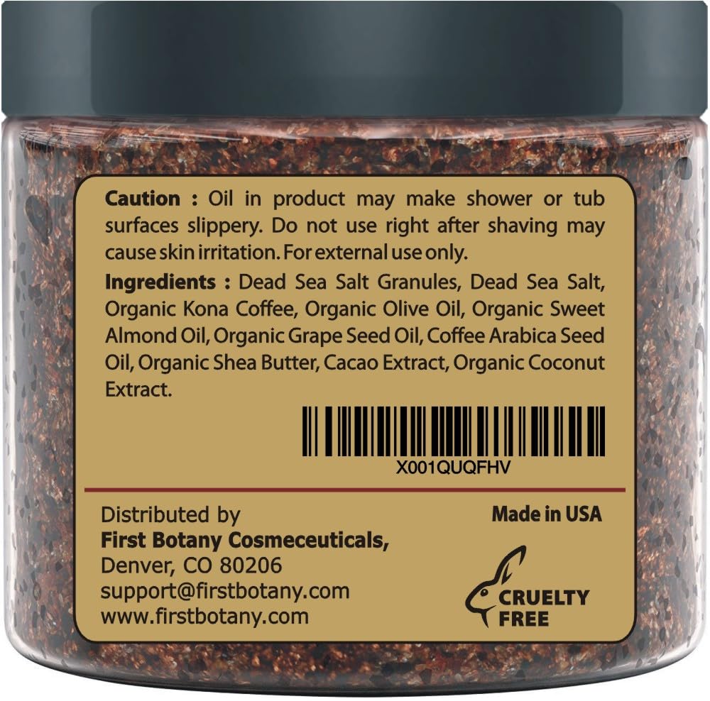 First Botany coffee scrub application routine for spa-like pampering at home