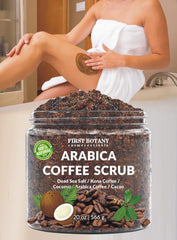 First Botany coffee scrub with coconut oil on skin