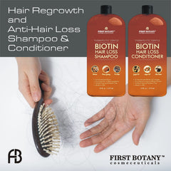 First Botany DHT blockers botanicals closeup — natural extracts nourishing scalp for healthier hair.