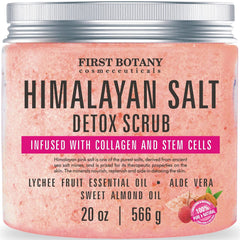 First Botany Himalayan Salt Scrub pack shot highlights natural exfoliation and spa-grade quality.