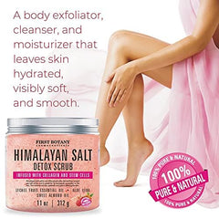 First Botany Himalayan Salt Scrub USA-made bottle demonstrates cruelty-free formula and clean ingredients.