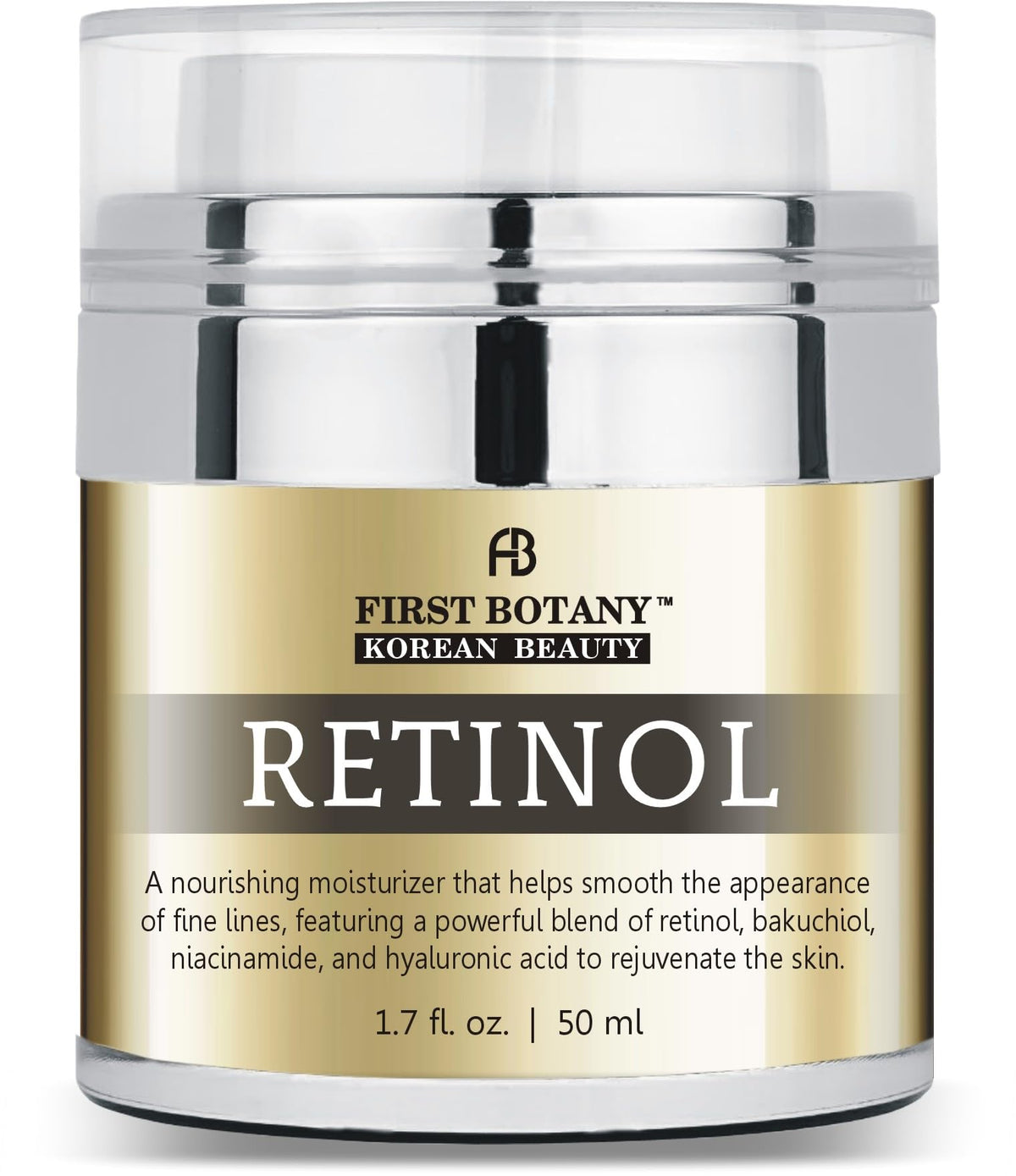 First Botany Korean Retinol Moisturizer bottle closeup showing hydrating formula