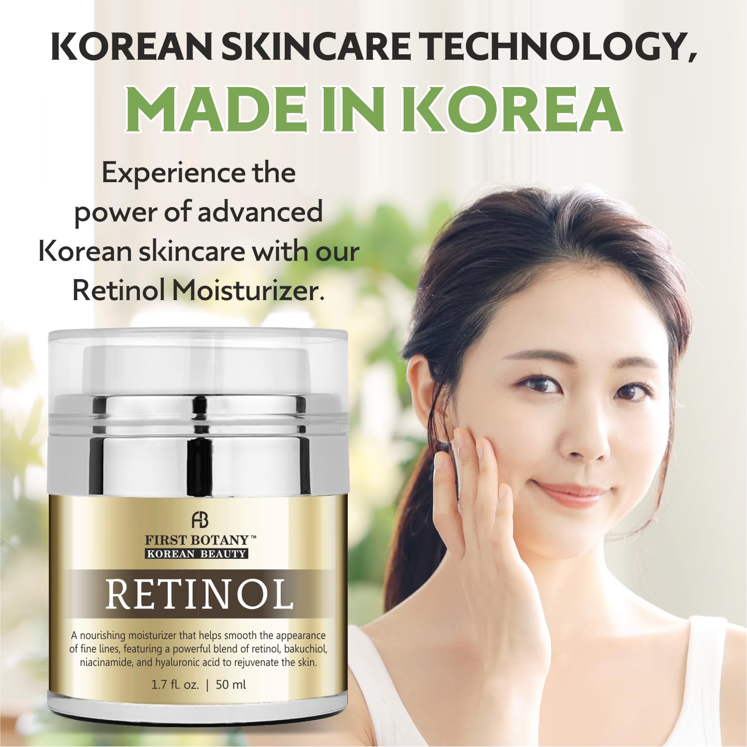 First Botany Korean Retinol Moisturizer packaging highlighting cruelty-free ethics