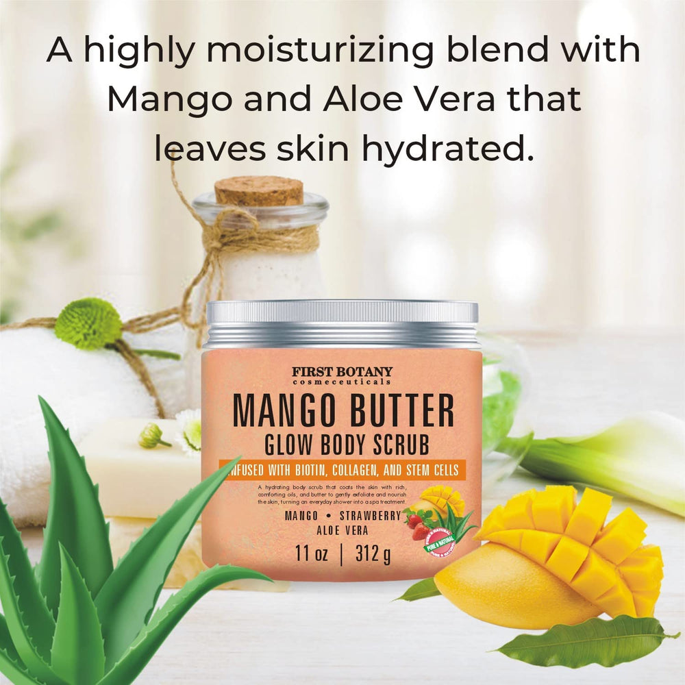 First Botany Mango Butter Scrub after wash reveals hydrated, refined skin texture.