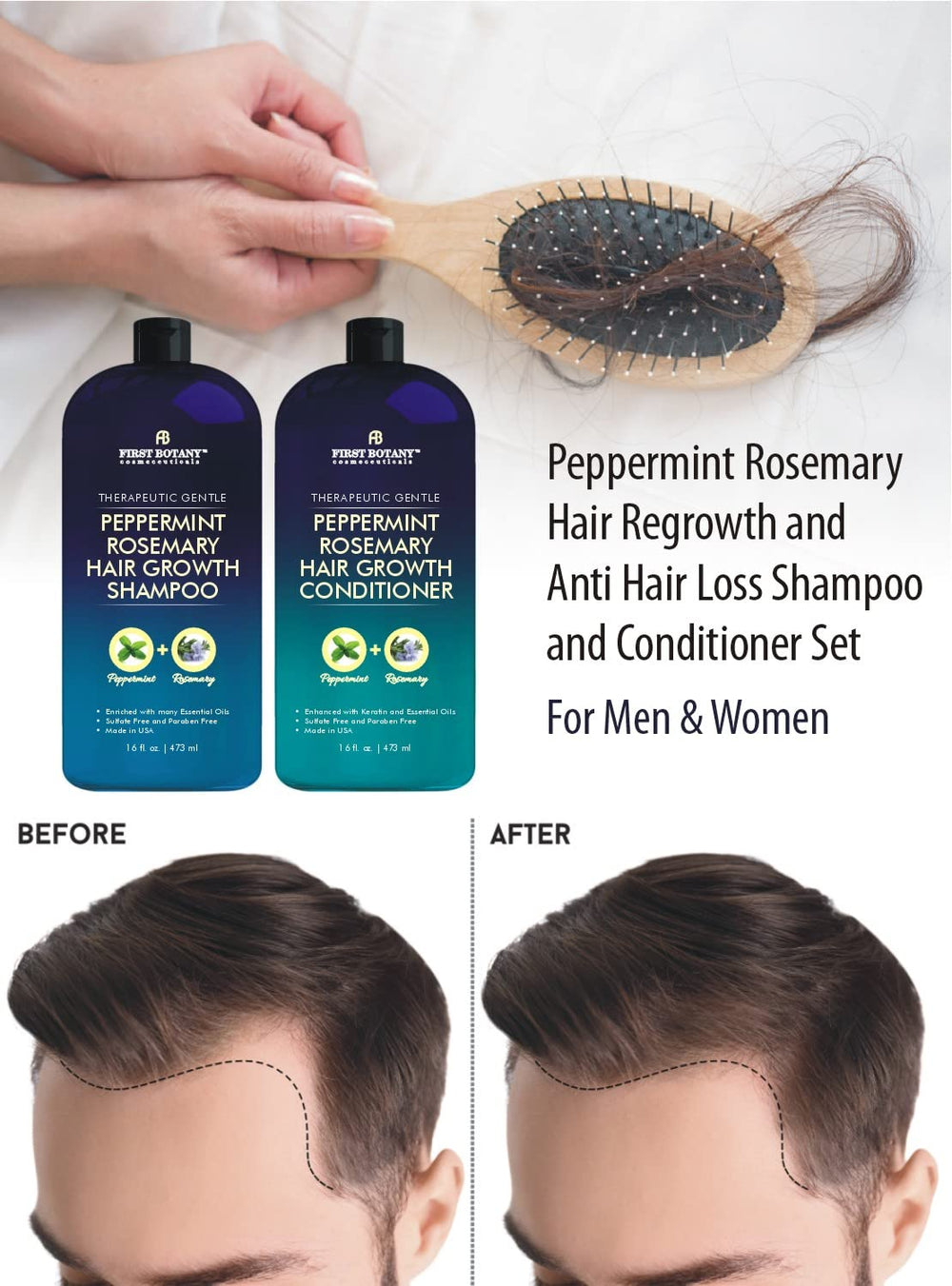 First Botany peppermint rosemary conditioner closeup showing nourishing hair care