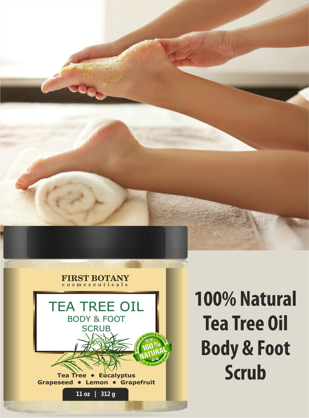 First Botany salt exfoliant closeup highlighting mineral-based skin renewal