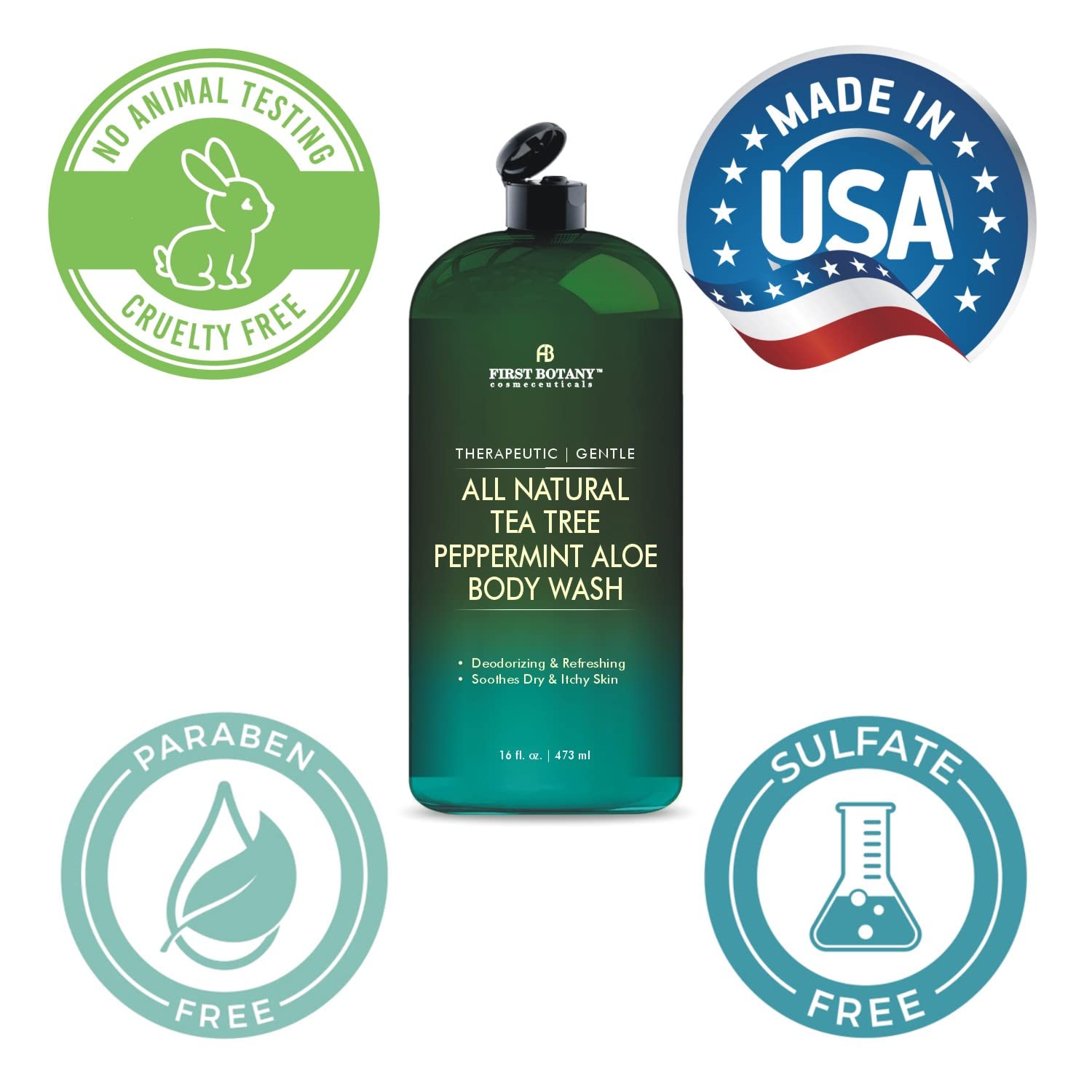 First Botany Tea Tree Mint bathroom scene for gym-to-shower routine.