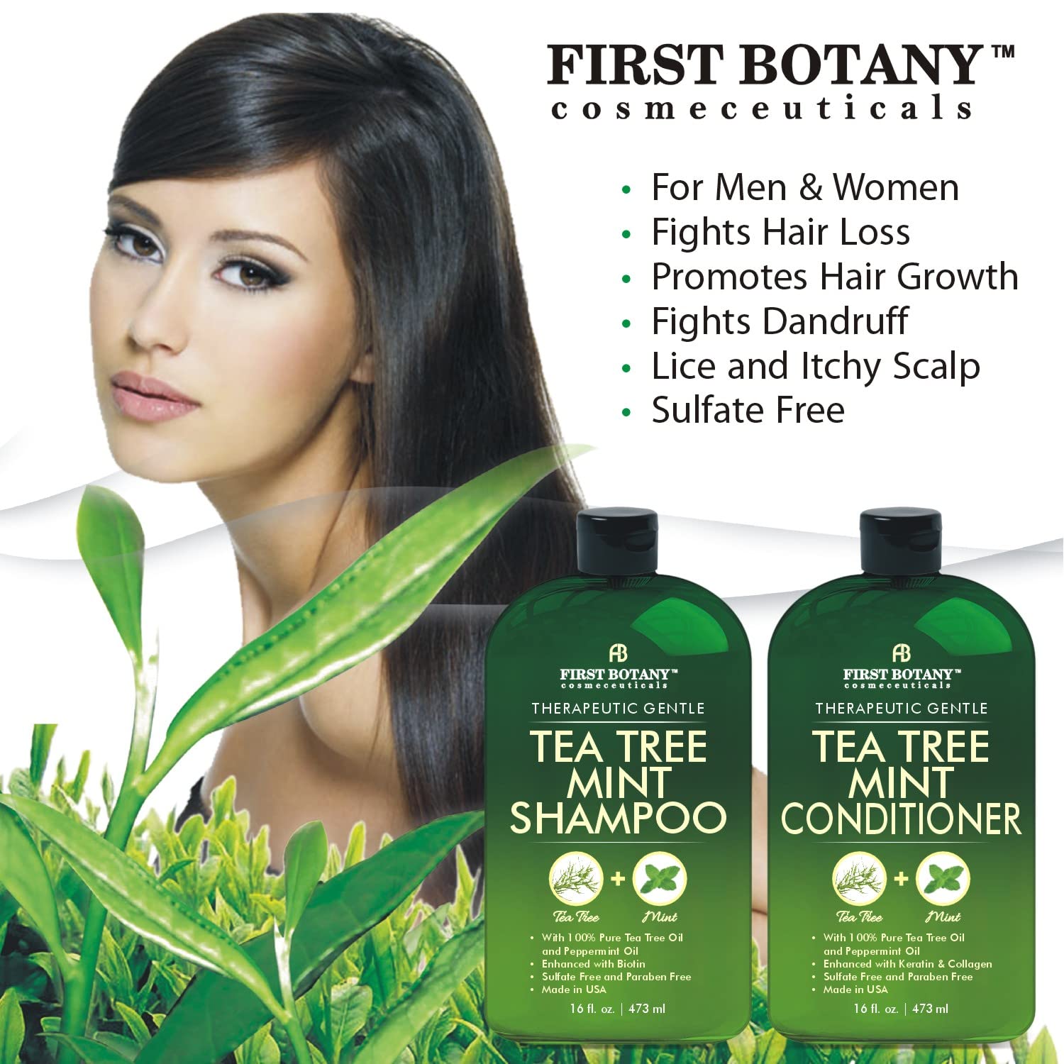 First Botany Tea Tree Mint Conditioner bottle delivers easy detangling and moisture.