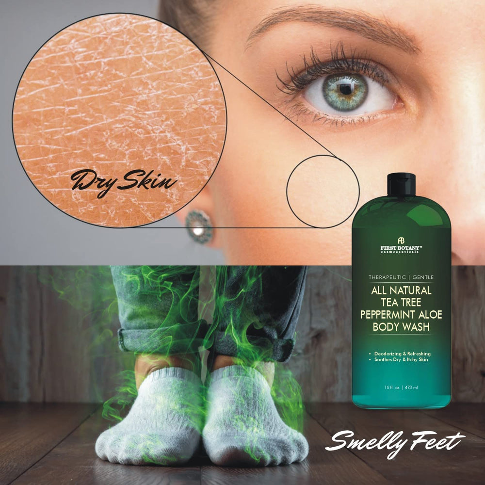 First Botany Tea Tree Mint ingredients label emphasizing sulfate-free formula.