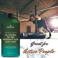 First Botany Tea Tree Mint lather image suggesting deep cleanse for skin.