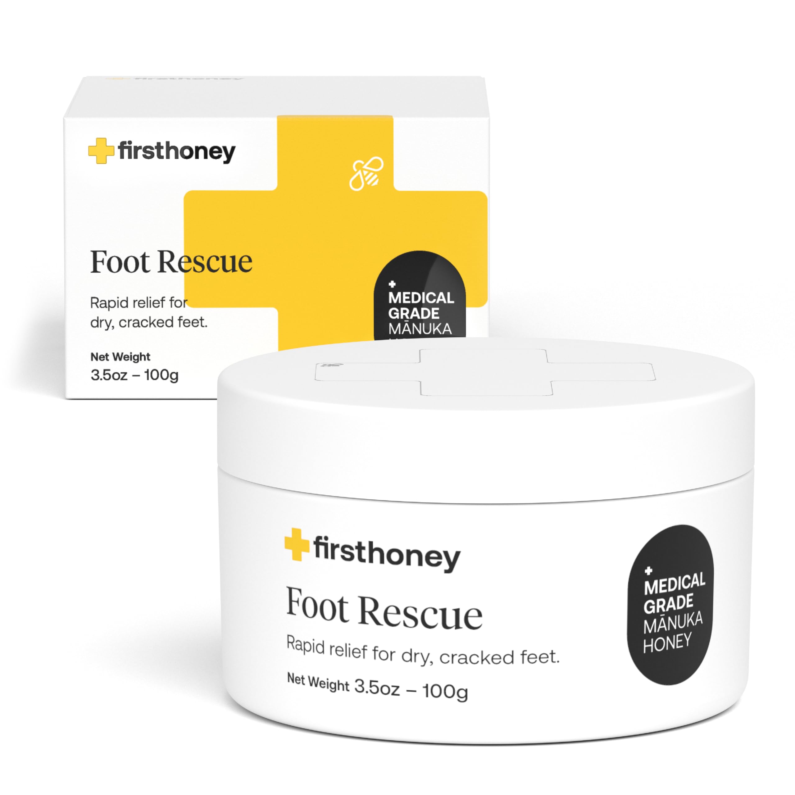 First Honey Advanced Foot Repair Cream packaging showing premium formula for dry feet