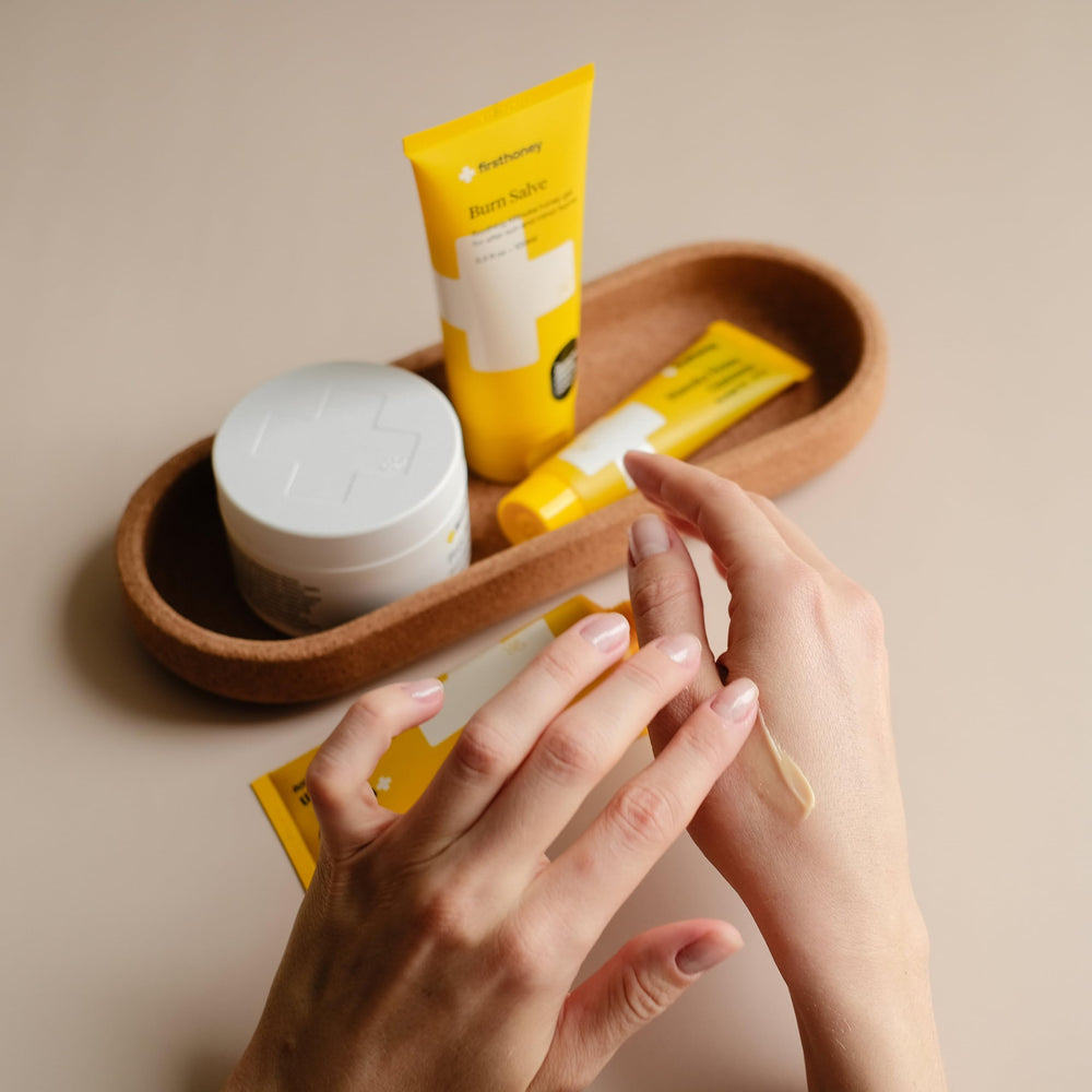 First Honey Advanced Foot Repair Cream texture closeup highlighting rich hydration