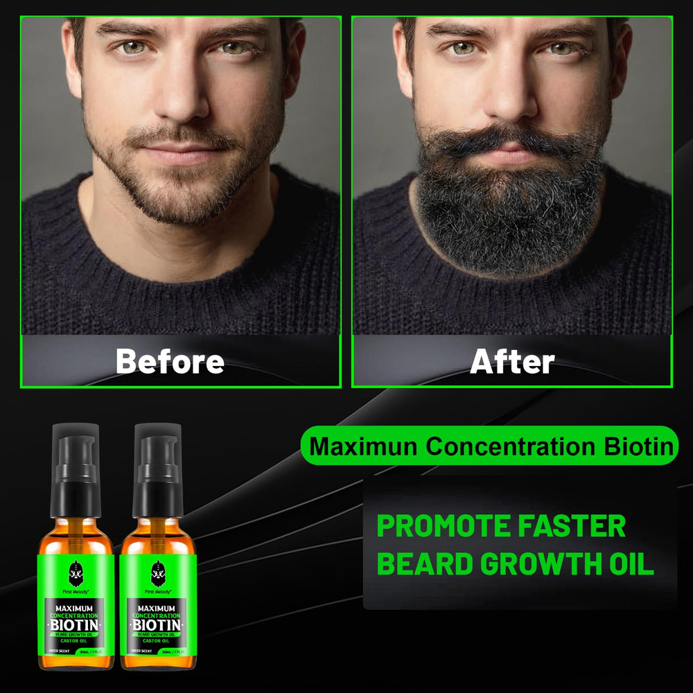 First Melody Beard Oil dropper releases oil for beard growth and shine.