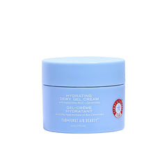 First Aid Beauty Hydrating Dewy Gel Cream jar close-up highlighting lightweight hydration.