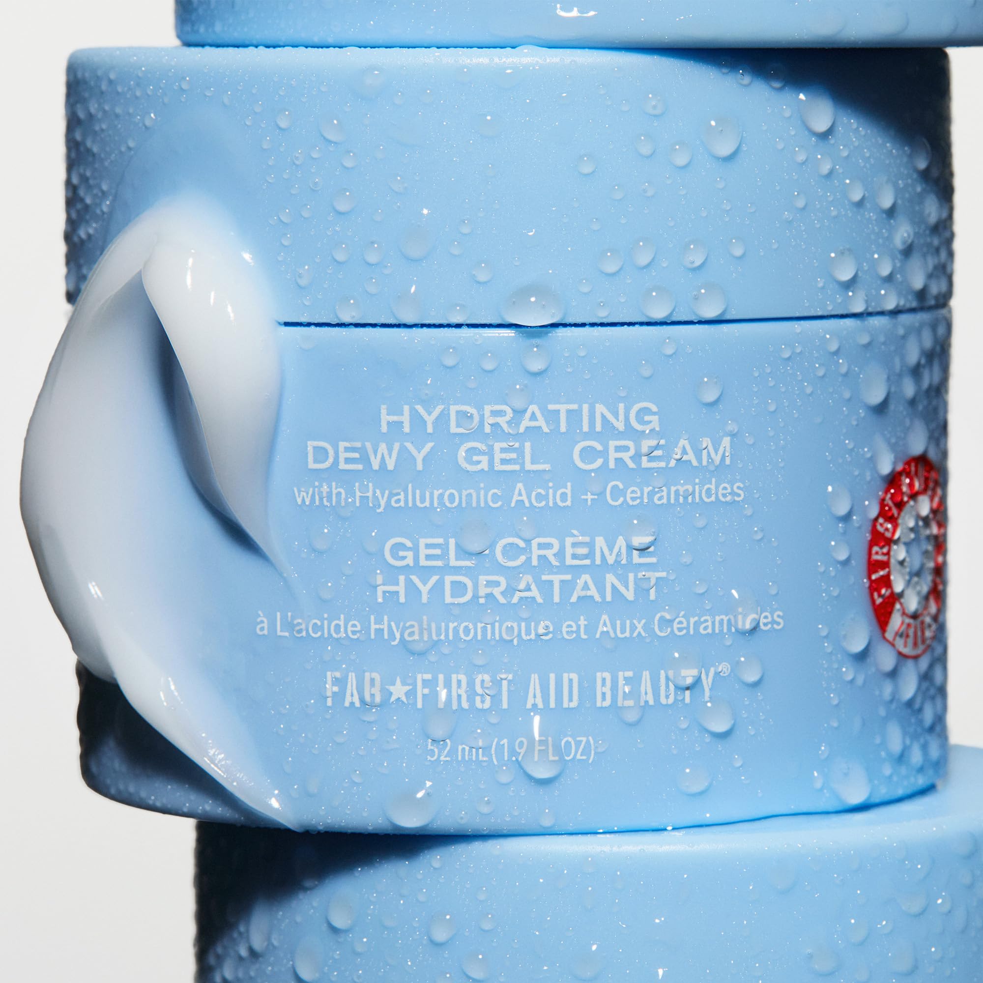 First Aid Beauty Hydrating Dewy Gel Cream hyaluronic acid emphasis for plump skin.