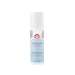 First Aid Beauty hydrating serum bottle showing hyaluronic acid for lasting moisture