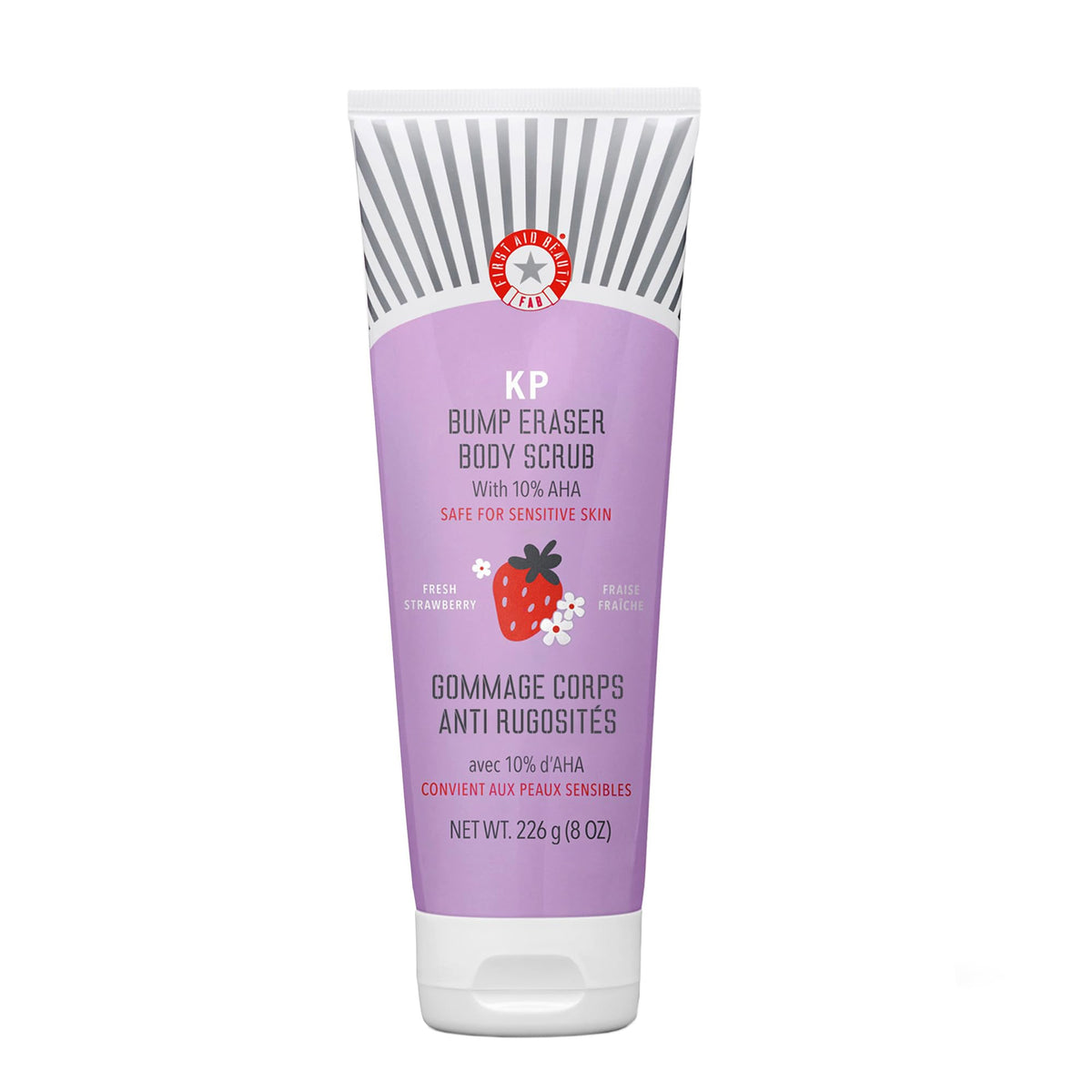 First Aid Beauty KP Bump Eraser bottle front shows 8 oz for KP care.