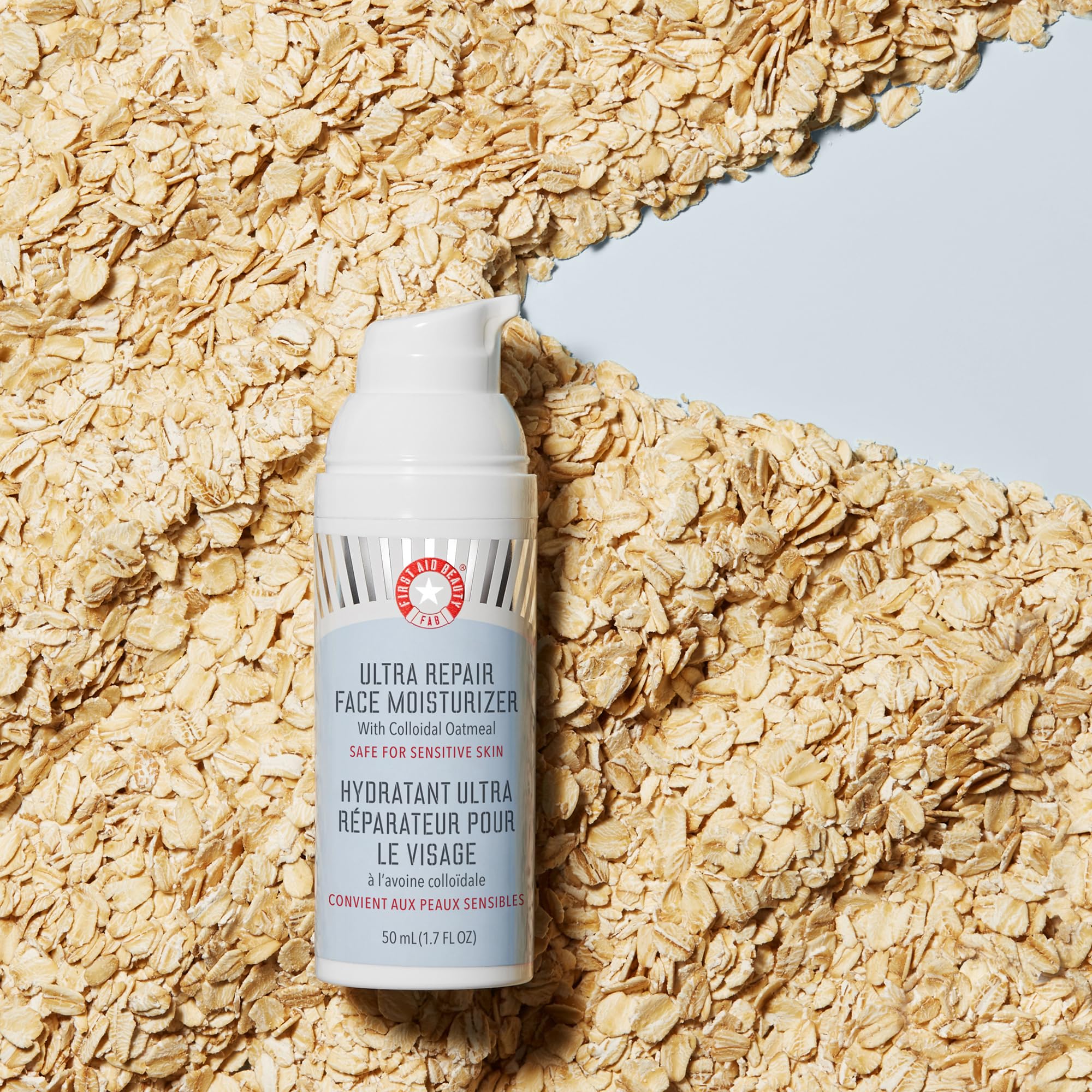 First Aid Beauty Ultra Repair daily-use routine shot shows morning and night application.