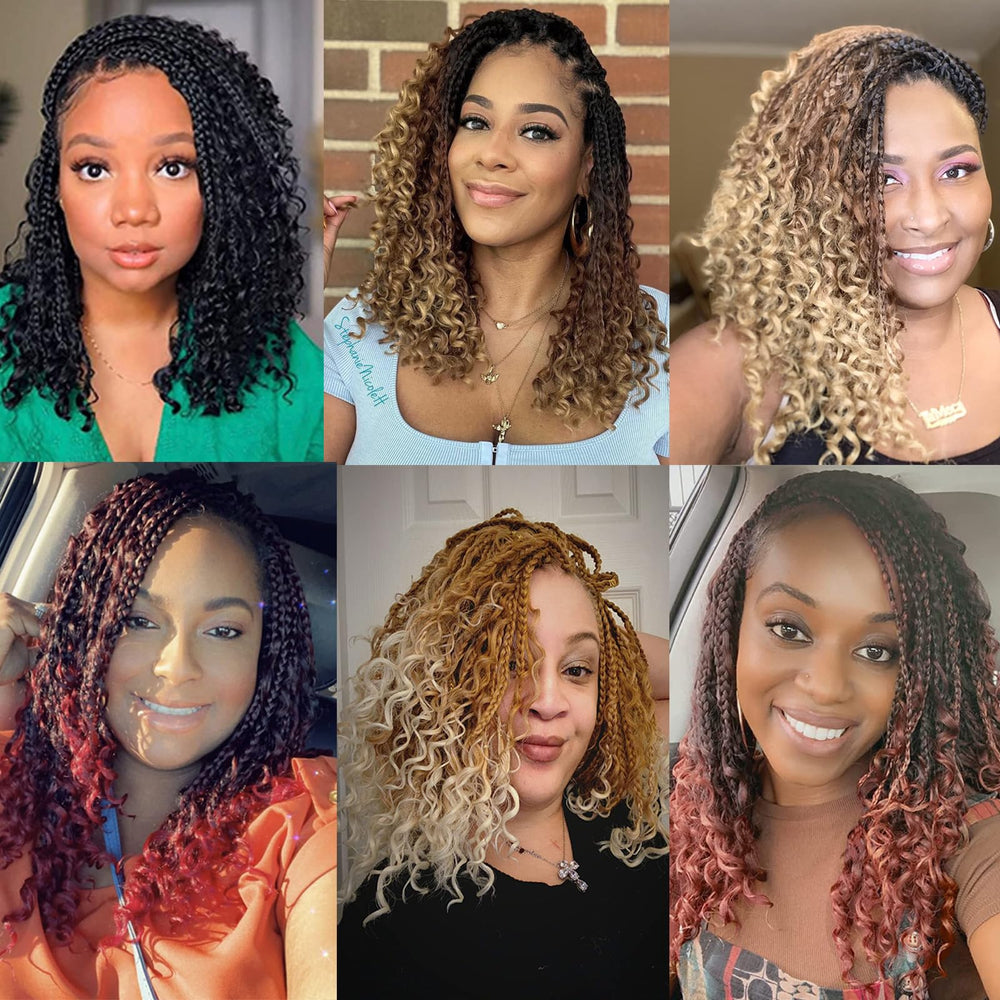 FIRSTCYH HAIR Boho box braids with curly ends suit everyday style and occasions.