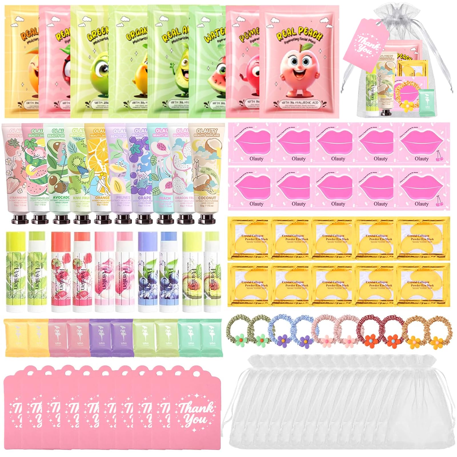 Firstfly 90pcs spa skincare set face masks for girls—calming sleepover pampering