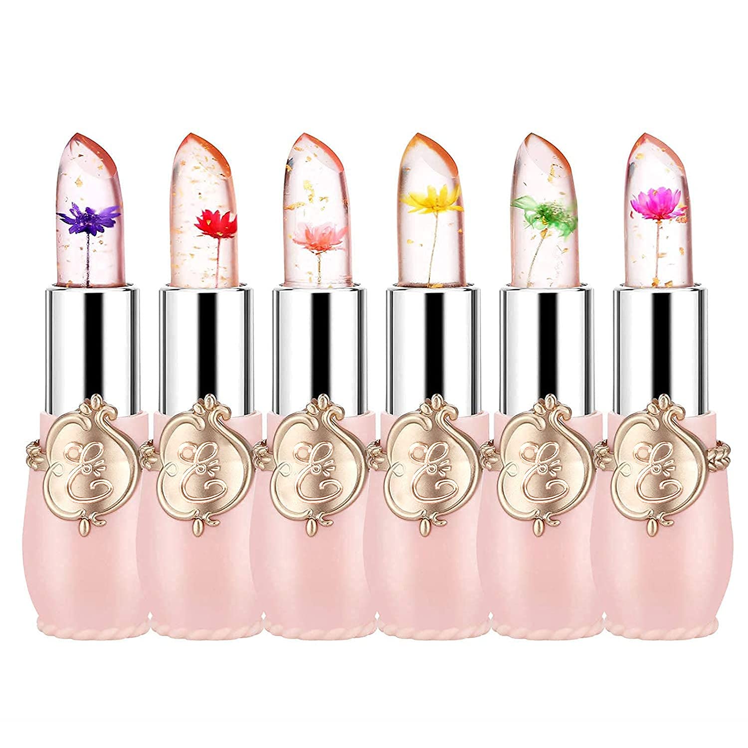 Firstfly crystal flower jelly lipstick pink pack six-pack for vibrant daily color.