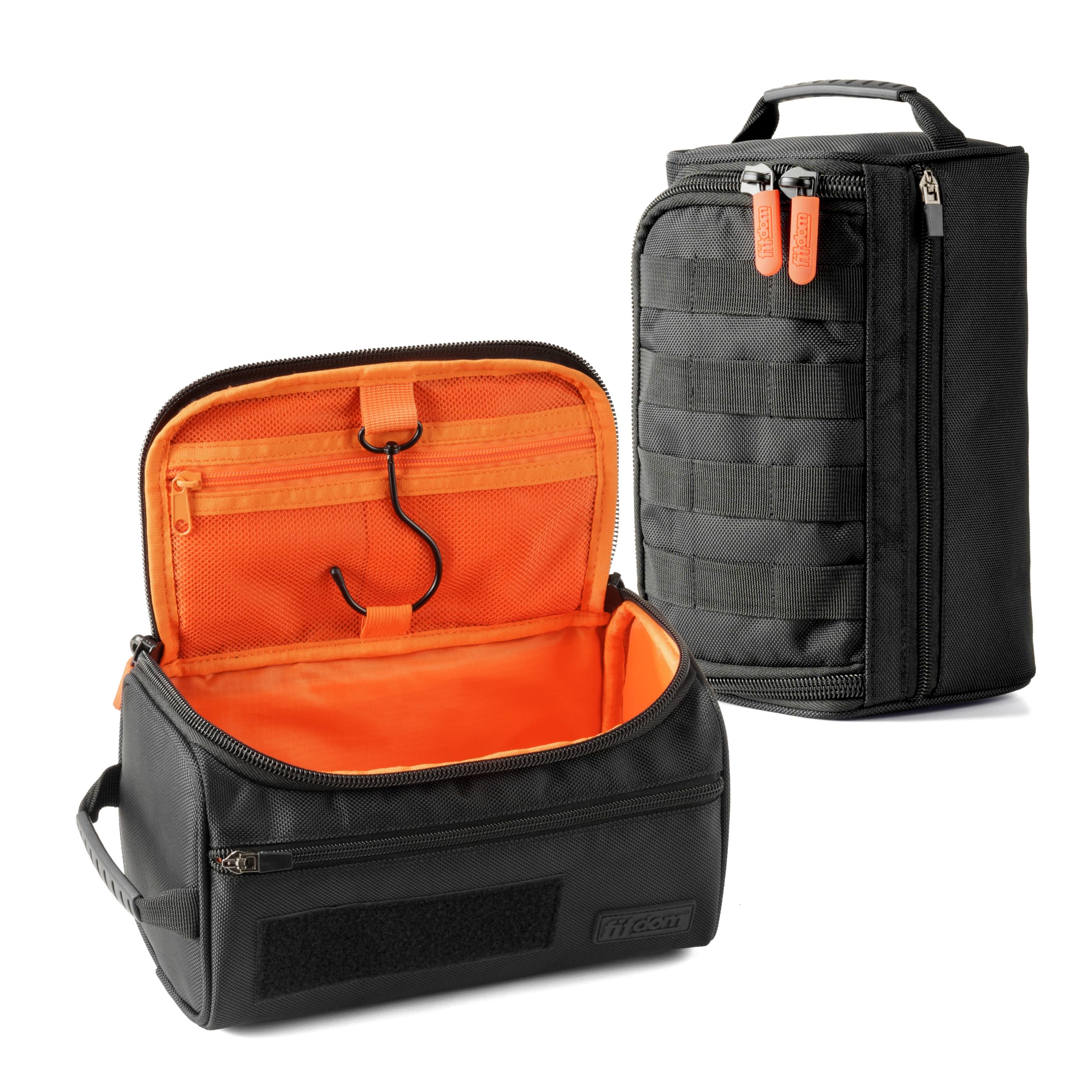 Fitdom hanging toiletry bag main compartment for organized travel bottles