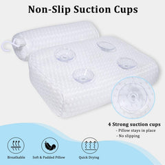 Fitheaven bath pillow with non-slip suction cups keeps bath time secure.