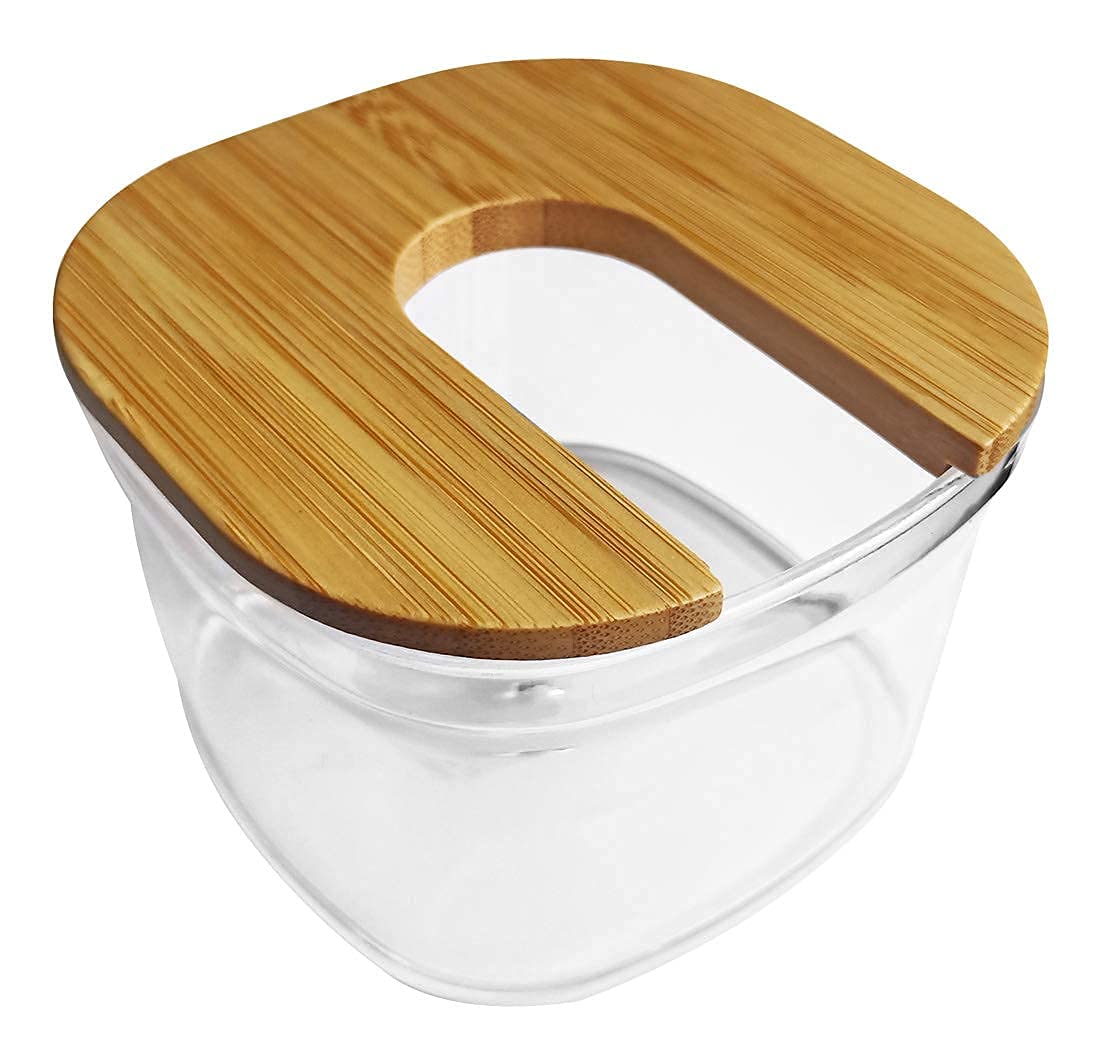 FitSan bamboo-handled rinse stand showing the natural bamboo grip.