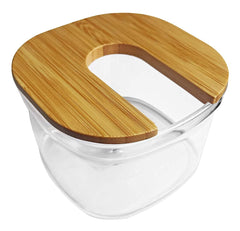 FitSan bamboo-handled rinse stand showing the natural bamboo grip.