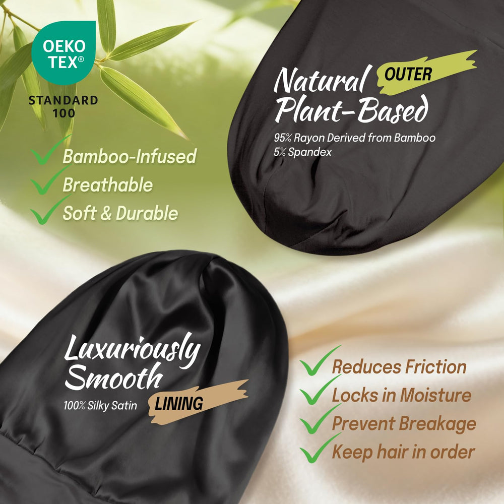 Fittia large satin bonnet with dreadlocks protection helps keep braids neat.