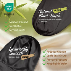 Fittia large satin bonnet with dreadlocks protection helps keep braids neat.