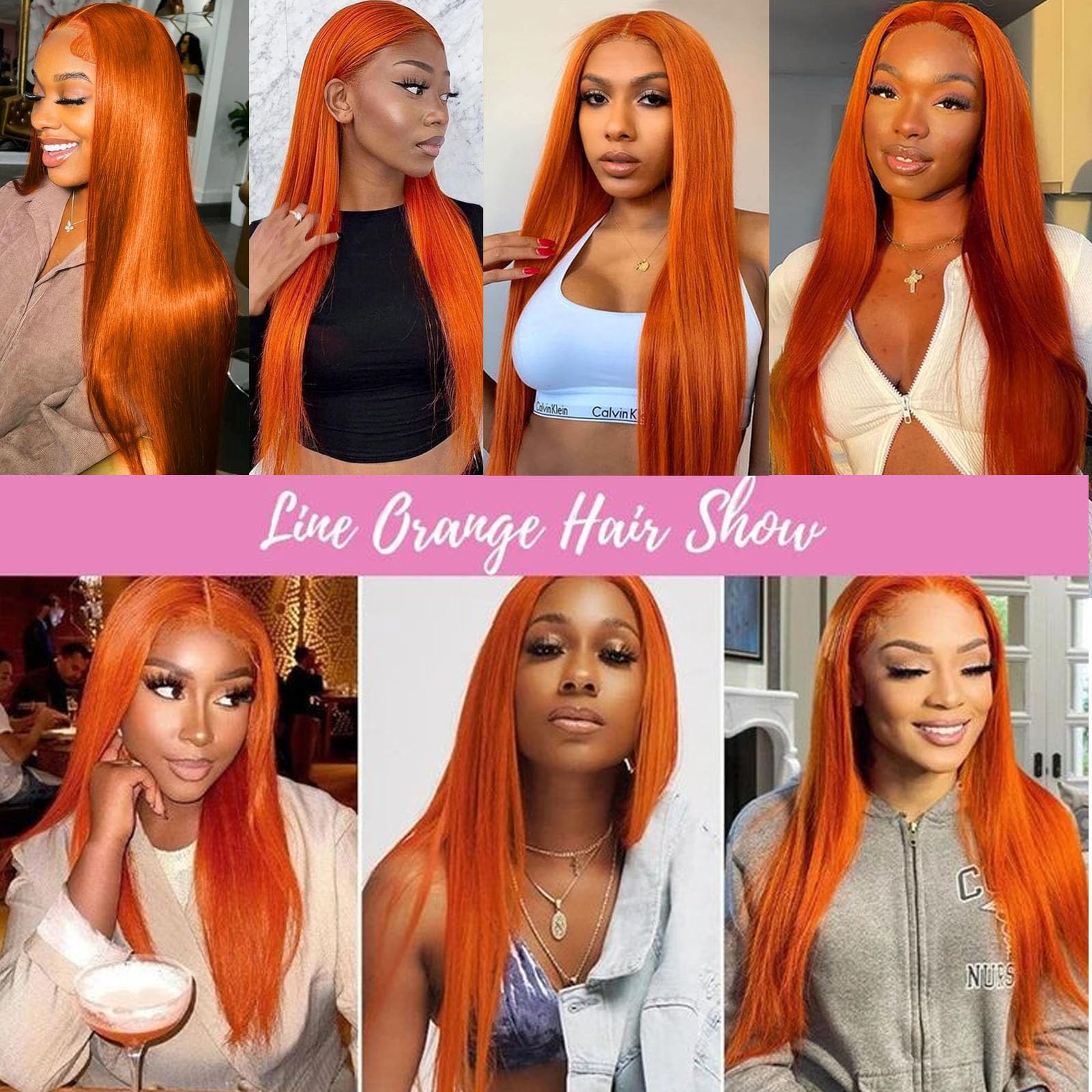 Fiumer Ginger Wig ginger-orange color for bold styling