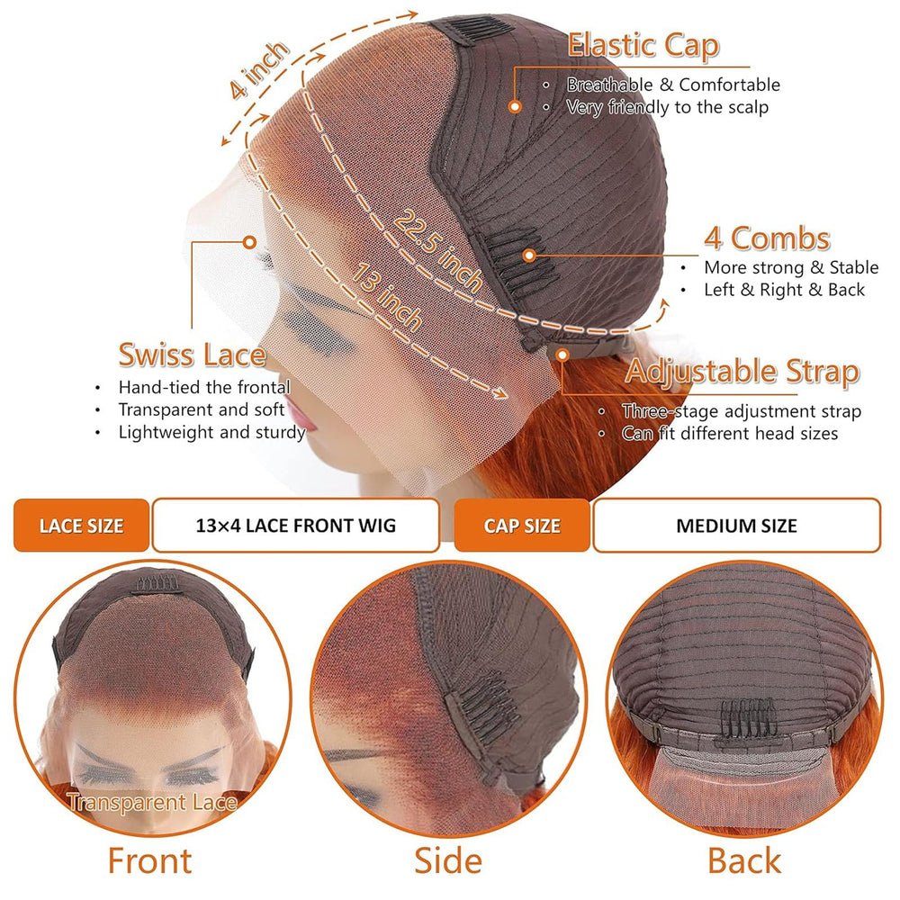 Fiumer Ginger Wig worn on model for events