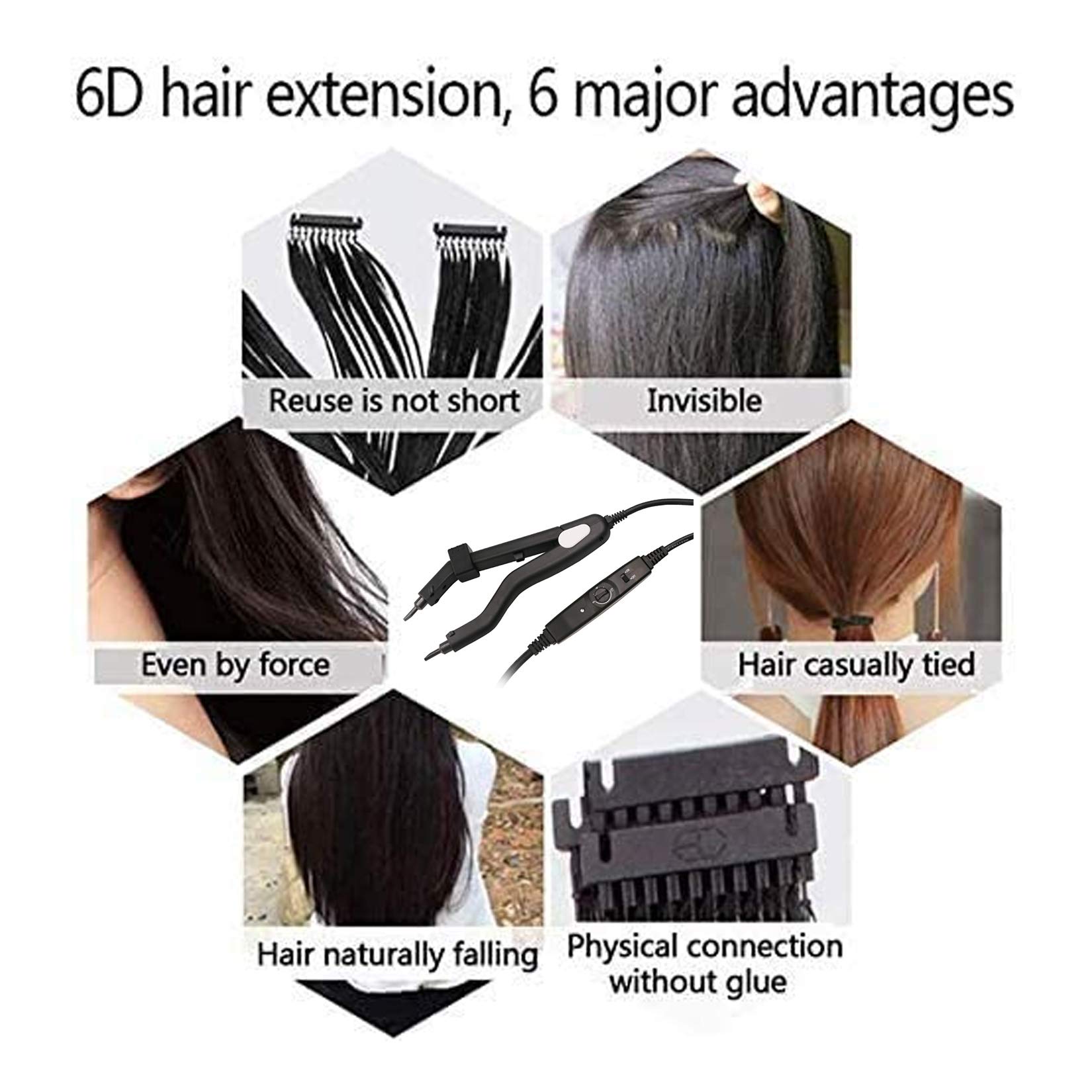 Fiunkes Heat Hair Connector used with keratin glue extensions for secure bonding.
