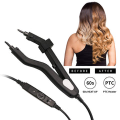 Fiunkes Heat Hair Connector side design shows ergonomic grip for precise work.