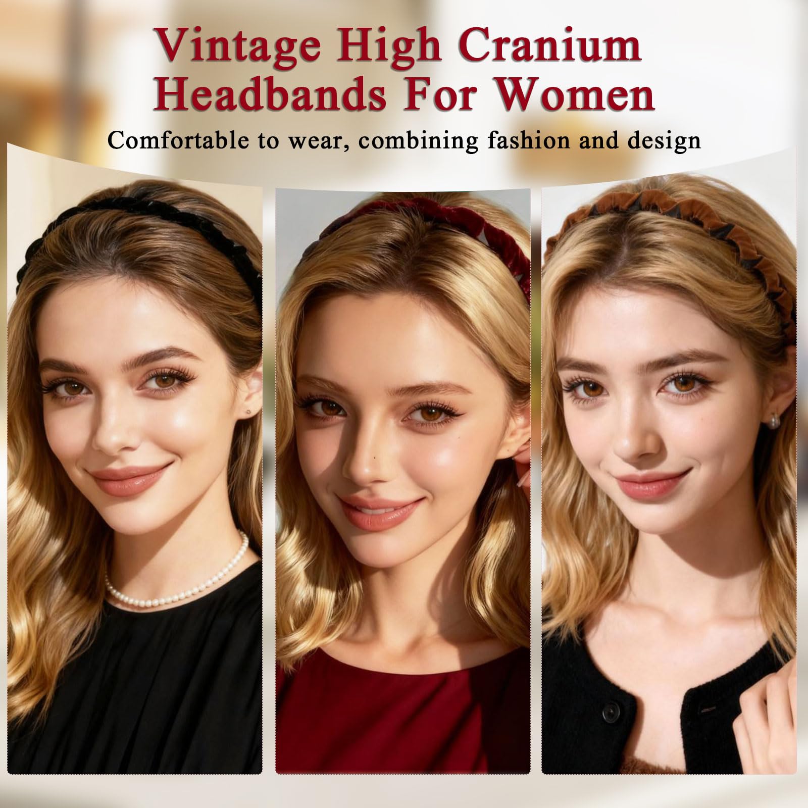 five-pcs zig-zag-headbands high-cranium design lifts hair